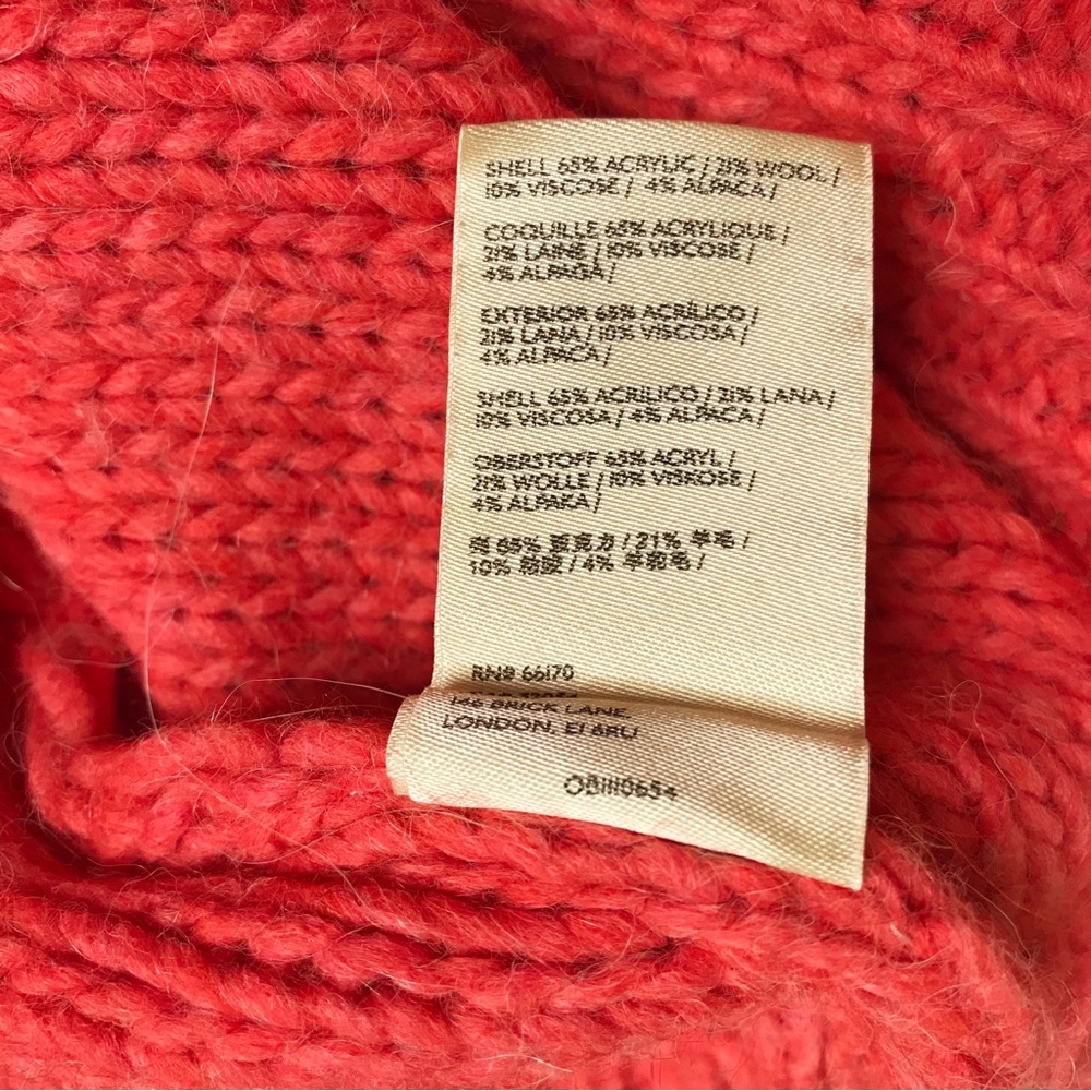 Anthropologie Mock Neck Knit Sweater Size XS Coral - Picture 8 of 10